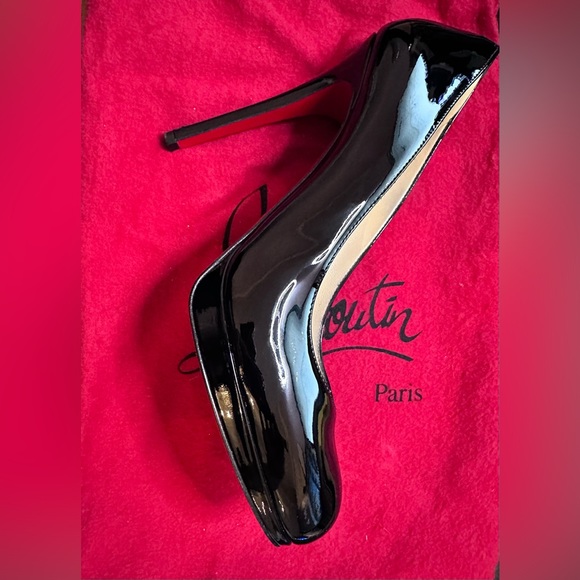 Christian Louboutin Black Patent Leather Simple Pump 120 size 38.5 - Picture 7 of 14